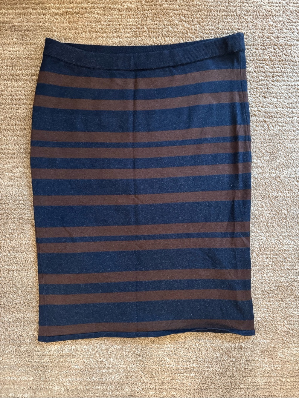 Beymen Collection Striped Navy & Brown Pencil Skirt Size XL — New With Tags